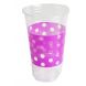 YOCUP 20 oz Polka Dot Pink Clear PET Cup (98mm Rim)  - 1000/case (20/50)
