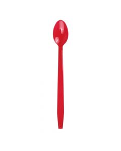 Yocup Red Plastic Long Handle Soda Spoon - 1 case (1000 piece)