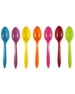 Yocup Medium Weight Plastic Spoon - Assorted (5 Colors) - 1 case (1000 piece)