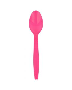 Yocup Pink Heavyweight Plastic Spoon With Textured Handle - 1 case (1000 piece)