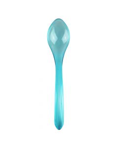 Yocup Blue Transparent Plastic Wave Spoon - 1 case (1000 piece)