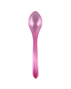 Yocup Pink Transparent Plastic Wave Spoon - 1 case (1000 piece)