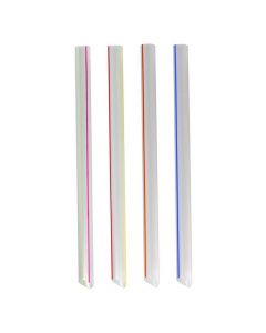 Yocup 7.75" Colossal (12mm) Assorted Clear Striped Film-Wrapped Plastic Straw - 1 case (2000 piece)