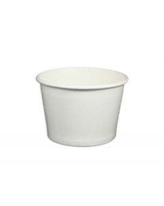 [ON SALE] YOCUP 8 oz Solid White Paper Cold/Hot Food Container, Style 2, - 1000/case (20/50)