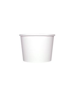 Karat 8 oz Solid White Cold/Hot Paper Food Container - 1 case (95mm) (1000 piece)