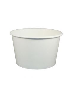 KR 24 oz Solid White Cold/Hot Paper Food Container - 1 case (600 piece)