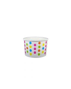 Yocup 4 oz Polka Dot Rainbow Cold/Hot Paper Food Container - 1 case (1000 piece)