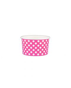 Yocup 5 oz Polka Dot Pink Cold/Hot Paper Food Container - 1 case (1000 piece)