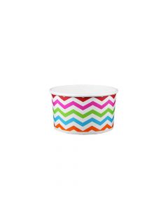 Yocup 5 oz Chevron Print Rainbow Cold/Hot Paper Food Container - 1 case (1000 piece)