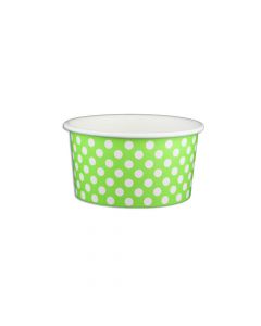 Yocup 6 oz Polka Dot Lime Green Cold/Hot Paper Food Container - 1 case (1000 piece)