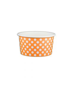 Yocup 6 oz Polka Dot Orange Cold/Hot Paper Food Container - 1 case (1000 piece)