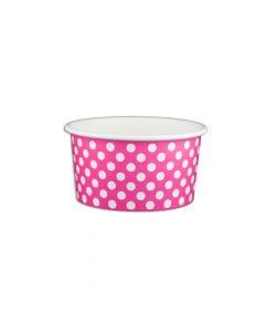 Yocup 6 oz Polka Dot Pink Cold/Hot Paper Food Container - 1 case (1000 piece)