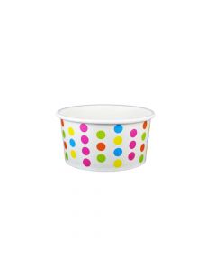 Yocup 6 oz Polka Dot Rainbow Cold/Hot Paper Food Container - 1 case (1000 piece)