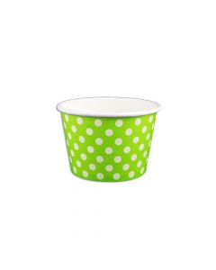 Yocup 8 oz Polka Dot Lime Green Cold/Hot Paper Food Container - 1 case (1000 piece)