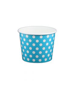 YOCUP 12 oz Polka Dot Blue Cold/Hot Paper Food Container - 1000/Case