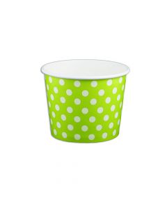 Yocup 12 oz Polka Dot Lime Green Cold/Hot Paper Food Container - 1 case (1000 piece)