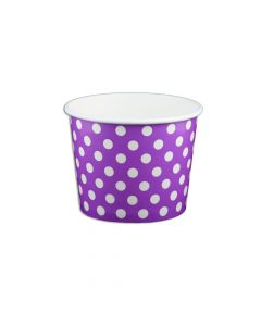 Yocup 12 oz Polka Dot Purple Cold/Hot Paper Food Container - 1 case (1000 piece)