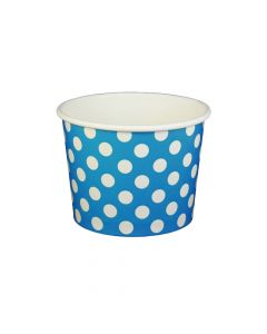 YOCUP 16 oz Polka Dot Blue Cold/Hot Paper Food Container - 1000/Case
