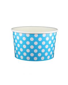 Yocup 20 oz Polka Dot Blue Cold/Hot Paper Food Container - 1 case (600 piece)