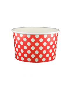YOCUP 20 oz Polka Dot Red Cold/Hot Paper Food Container - 600/Case