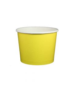 Yocup 16 oz Solid Yellow Cold/Hot Paper Food Container - 1 case (1000 piece)