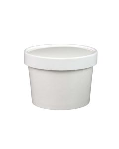 Yocup 8 oz White Paper Ice Cream Container with Vented Paper Lid Combo - 1 case (250 set)