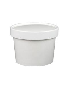 Yocup 12 oz White Paper Ice Cream Container with Paper Lid Combo - 1 case (250 set)