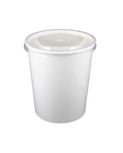 Yocup 32 oz White Paper Ice Cream Container with Plastic Lid Combo - 1 case (250 set)