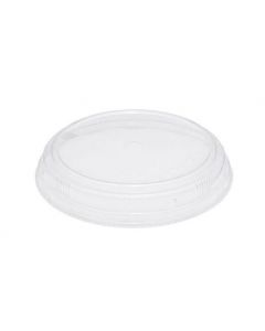 YOCUP Clear Flat Top Plastic Dome Lid w/U-vent for 32 oz Paper Short Bucket (165mm PP) - 600/case(12/50)
