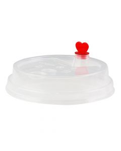 Yocup 16/24 oz Clear Plastic Low Dome Lid With Stopper For Premium PP Cups (90mm) - 1 case (1000 piece)