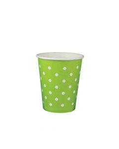 Yocup 8 oz Polka Dot Green Paper Drinking Cup - 1 case (1000 piece)