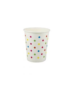 Yocup 8 oz Polka Dot Rainbow Paper Drinking Cup - 1 case (1000 piece)