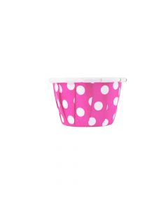 Yocup 0.5 oz Pink Dotted Paper Souffle / Portion Cups - 1 case (5000 pieces)