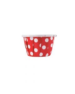 Yocup 0.5 oz Red Dotted Paper Souffle / Portion Cups - 1 case (5000 pieces)