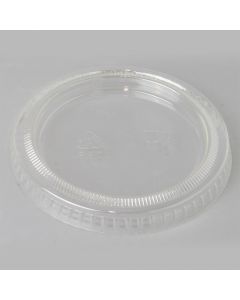 KR 1.5-2 oz Clear Plastic Flat Lid With No Hole For Plastic Portion Cups - 2500/Case