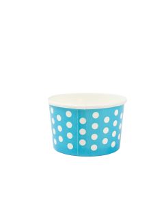 YOCUP 3 oz Polka Dot Blue Paper Cold/Hot Food Container - 1000/case