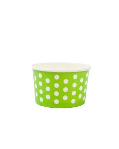 YOCUP 3 oz Polka Dot Lime Green  Paper Cold/Hot Food Container - 1000/case
