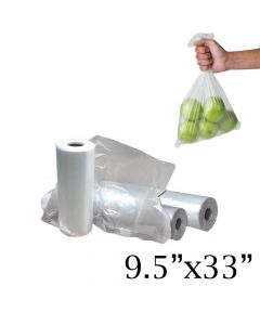 Yocup 33" x 9.5" Clear HDPE Plastic Produce Bag - 1 case (2000 piece)