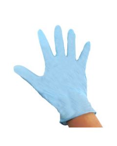 Large Blue Powder Free Single Use Non-Sterile Nitrile Exam Glove - 1000/cs