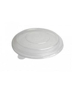 YOCUP Clear Flat Top Plastic Dome Lid w/U-Vent for 44 oz & 50 oz Paper Short Bucket (184mm PP), 12g/pc,  - 300/case (6/50)