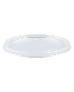 Yocup Clear PP Plastic Flat Lid for 8-32 oz Lightweight Round Deli Container - 1 case (500 piece)