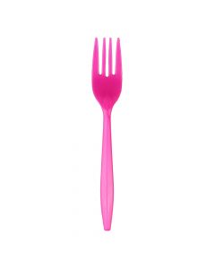 Yocup Medium Weight 5.8" Pink Plastic Fork - 1 case (1000 piece)