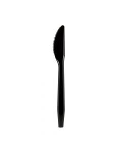 Yocup Medium Weight Plus 6.5" Black Plastic Knife - 1 case (1000 piece)