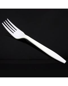 YOCUP White Heavyweight Plastic Fork, 7" PP - 1000/case (10/100)