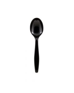 Yocup Heavyweight 5.75" Black Round Bowl Plastic Soup Spoon - 1 case (1000 piece)