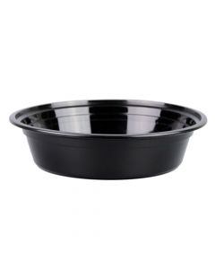 Yocup 24 oz 7 1/4" Black Round Microwavable Container - 1 case (300 pieces)