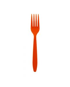 Yocup Premium Heavy Weight 6.6" Orange Plastic Fork - 1 case (1000 piece)