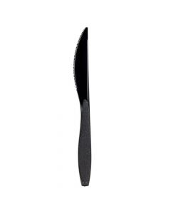Yocup Premium Heavy Weight 7.25" Black Plastic Knife - 1 case (1000 piece)