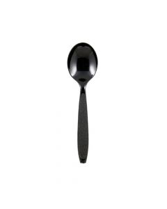 Yocup Premium Heavy Weight 5.6" Black Round Bowl Plastic Soup Spoon - 1 case (1000 piece)