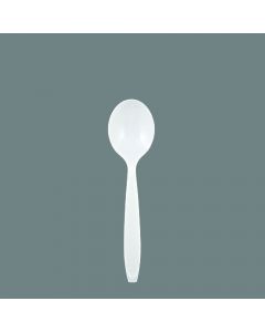 [FINAL SALE] Yocup Premium Heavy Weight 5.6" White Round Bowl Plastic Soup Spoon - 1 case (1000 piece)